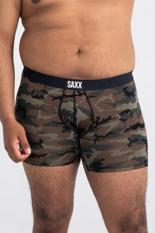 Saxx Mens Vibe Boxer Briefs (2 Pack) Black/Wood Camo