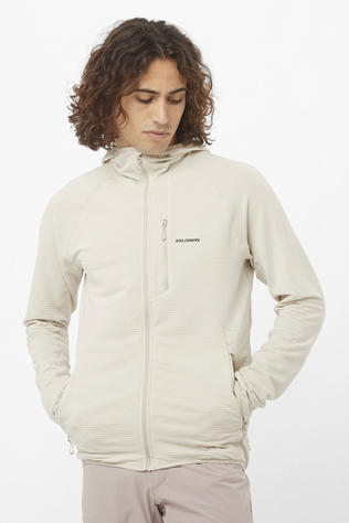 Salomon Mens Essential Lightwarm Fleece Hoodie Rainy Day