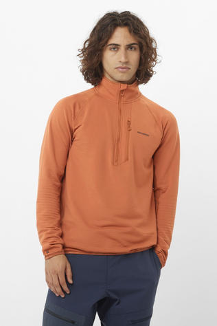 Salomon Mens Essential Lightwarm Half Zip Fleece Sierra