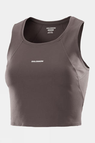 Salomon Womens Shakeout Bliss Tanklet Top Coffee Bean