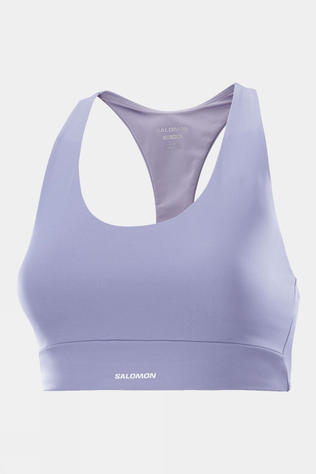 Salomon Womens Shakeout Core Sports Bra  Iron/Blue Granite