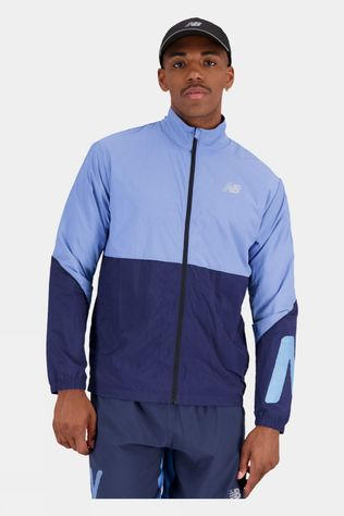 New Balance Mens Printed Impact Run Jacket Hertiage Blue