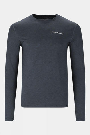 Endurance Mens Abdon Melange Long Sleeve T-Shirt Black