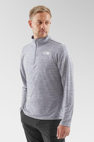 The North Face Mens 24/7 Rager Long Sleeve Quater Zip Top Pearl Mist Light Heather