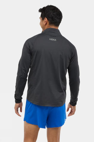 Hoka Mens Glidetech Quarter Zip Long Sleeve Top Black