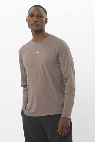 Salomon Mens Shakeout Core Long Sleeve T-Shirt Iron