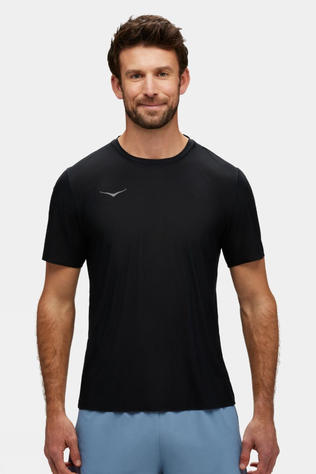 Hoka Mens Airolite Run Short Sleeve T-Shirt Black