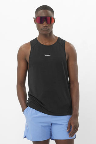 Salomon Mens Shakeout Core Tank Top Deep Black