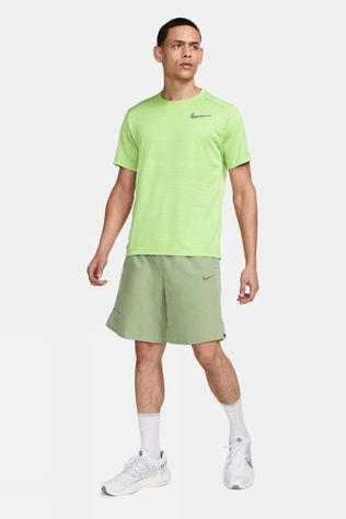 Nike Mens Challenger Running Shorts Oil Green/Honeydew