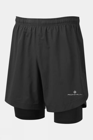 Ronhill Mens Tech 7" Twin Shorts All Black