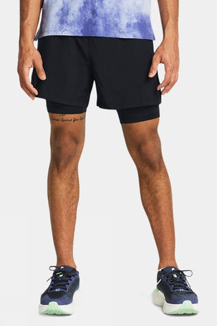 Under Armour Mens Launch 5'' 2-In-1 Shorts Black/Black/Reflective