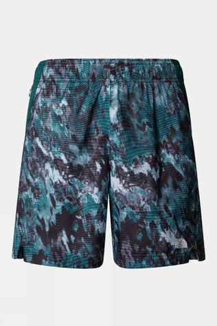 The North Face Mens 24/7 Printed Shorts Deep Nori Trail Grid Print-Deep Nori