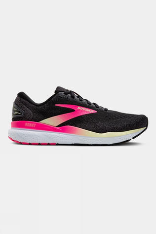 Brooks Womens Ghost 16 Shoes Black/Pink/Yellow