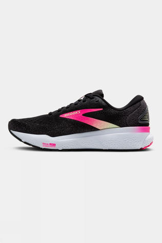 Brooks Womens Ghost 16 Shoes - Wide Black/Pink/Yellow