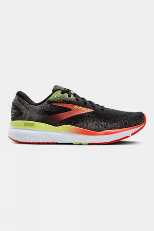 Brooks Mens Ghost 16 Shoes - Wide Black/Mandarin Red/Green
