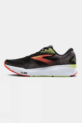 Brooks Mens Ghost 16 Shoes - Wide Black/Mandarin Red/Green