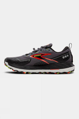 Brooks Mens Cascadia 18 GTX Shoes Blackened Pearl/Black/Tomato