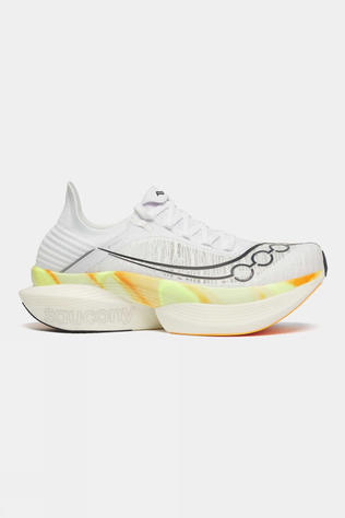 Saucony Mens Endorphin Elite 2 Shoes White/Peel